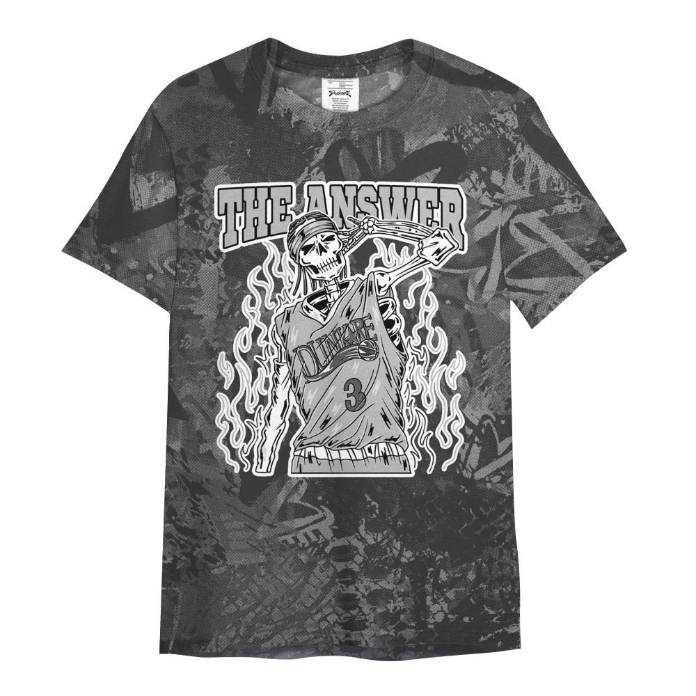 Shirt To Match White Thunder 4s - Allen Answer Skeleton Heart All Over Print