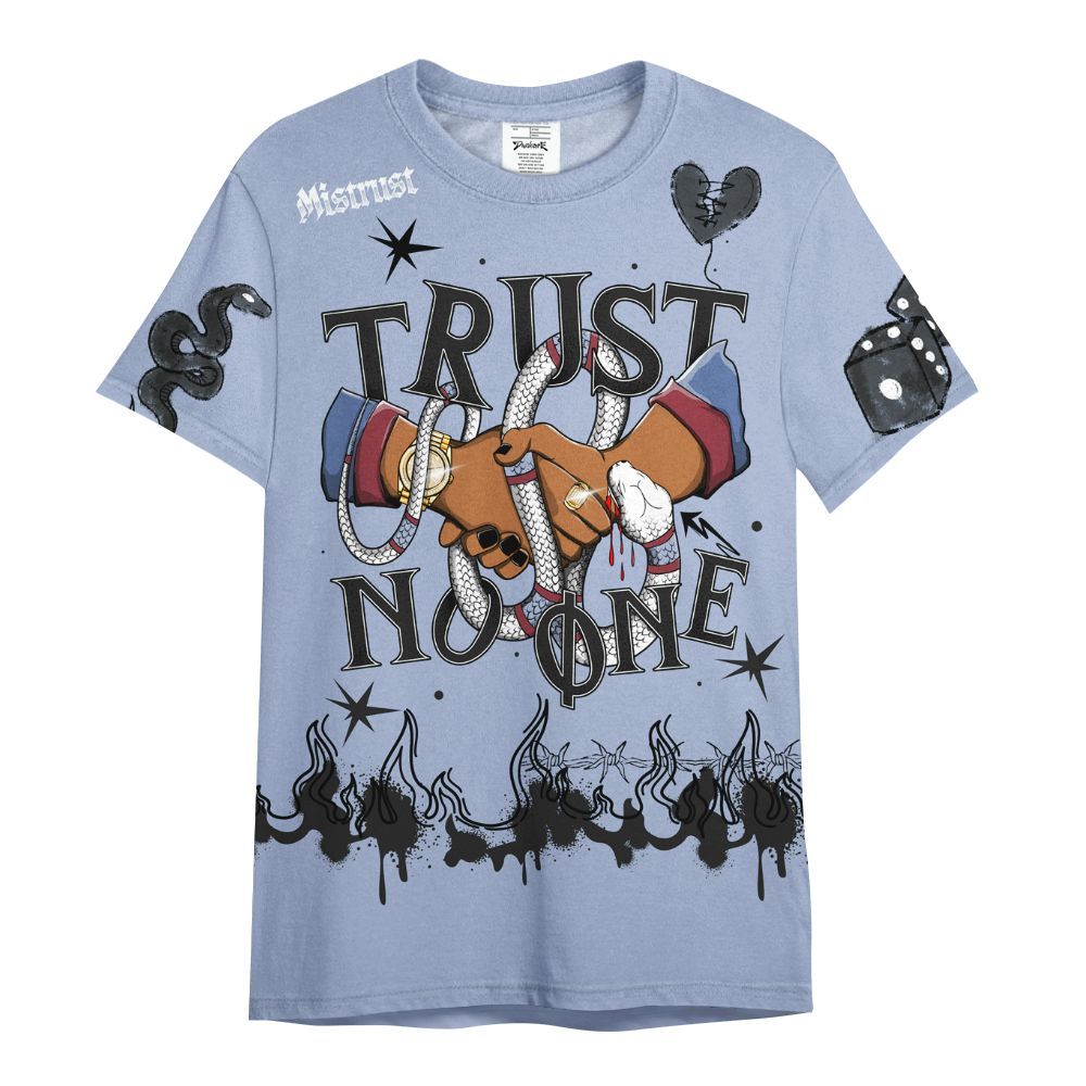 Shirt To Match Black Metallic 5s - Trust No One Snake-Bite Doodle Crayon All Over Print