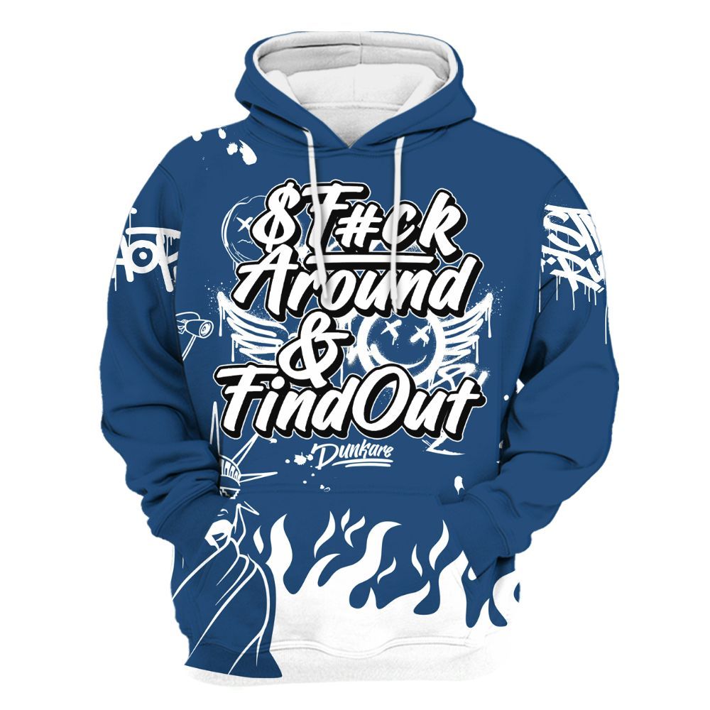 Hoodie To Match High OG Midnight Navy 1s - Graphic Fck Around Find Out All Over Print