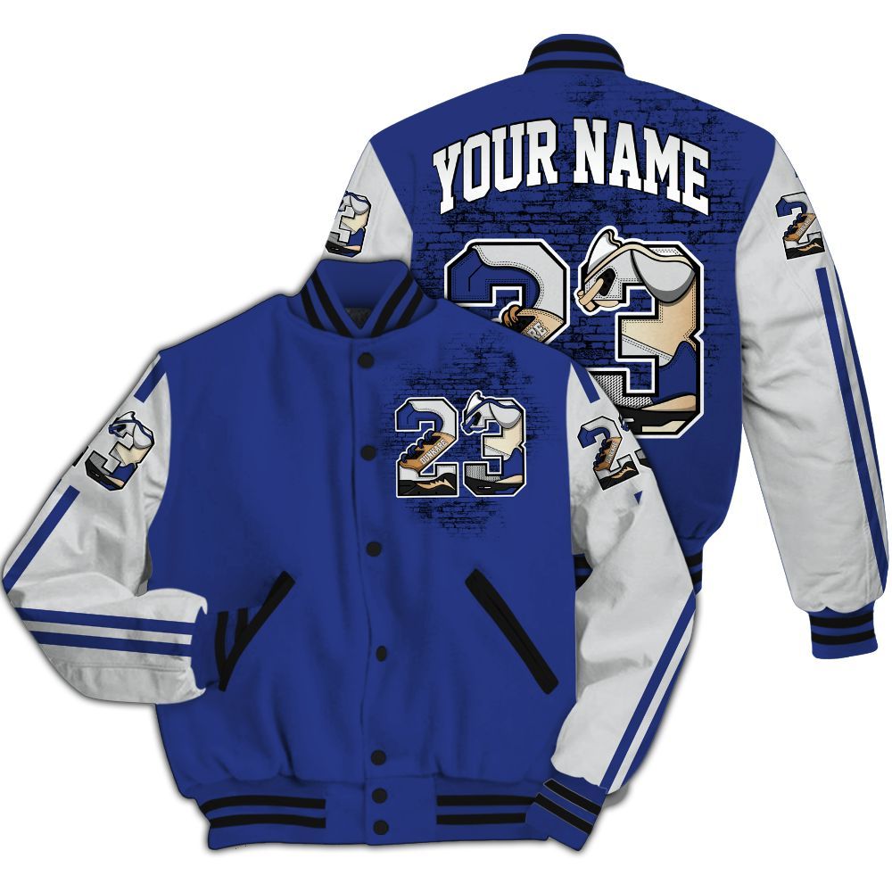 Varsity Jacket To Match JM Pro Black Concord - Custom Name Number 23 5s All Over Print