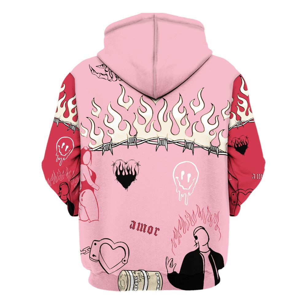Hoodie To Match Low OG Tropical Pink 1s - Snake Trust No One All Over Print