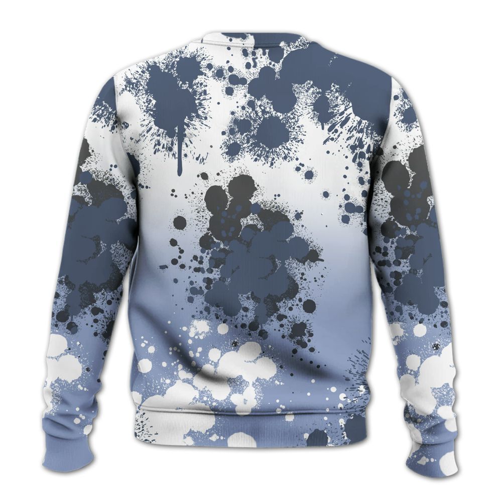 Sweatshirt To Match Retro Blue Grey 13s - God Blessed Ink Drip All Over Print