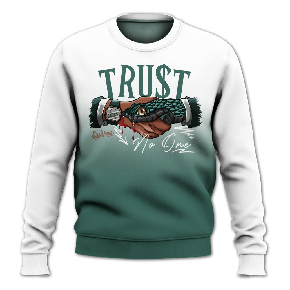 Sweatshirt To Match Low OG Oxidized Green 1s - Snake Trust No One Drip All Over Print
