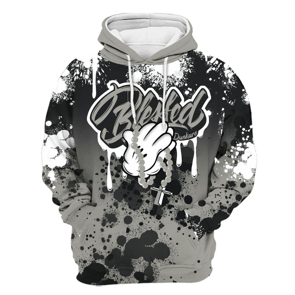 Hoodie To Match High Satin Shadow 1s - God Blessed Ink Drip All Over Print