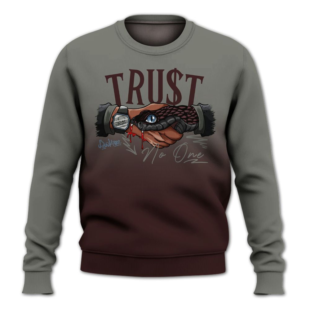 Sweatshirt To Match Burgundy 5s - Snake Trust No One Drip All Over Print