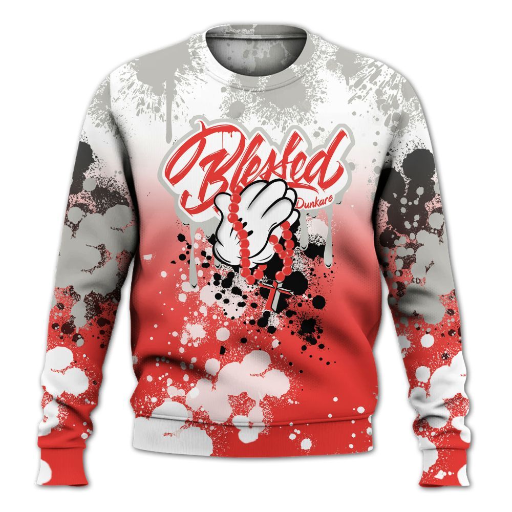 Sweatshirt To Match Vomero 5 Bright Crimson - God Blessed Ink Drip All Over Print