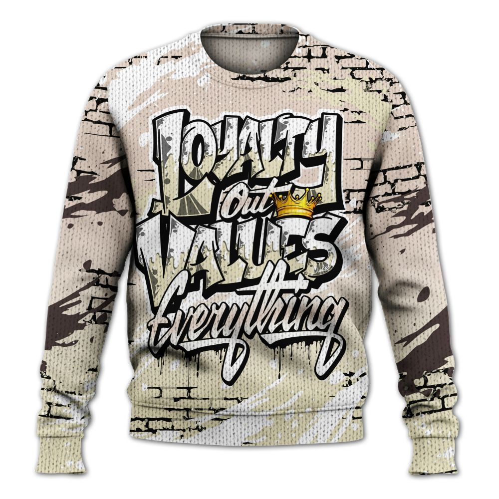 Knitted Sweater To Match A Ma Maniere X Fossil Stone 4s - Values Of Loyalty Drip