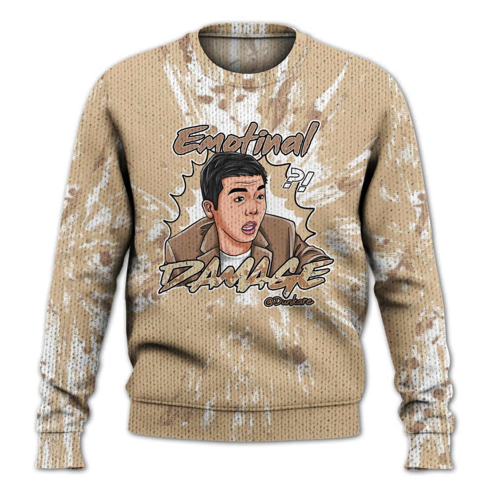 Knitted Sweater To Match Desert Camo 3s - Damaged Meme Shirt Unisex Outfit