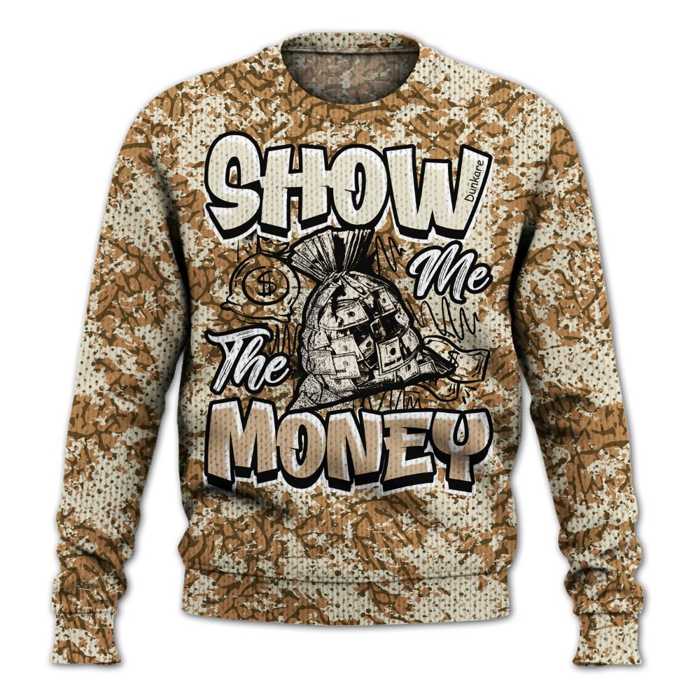 Knitted Sweater To Match Orewood Brown 3s - Show Me The Money Retro