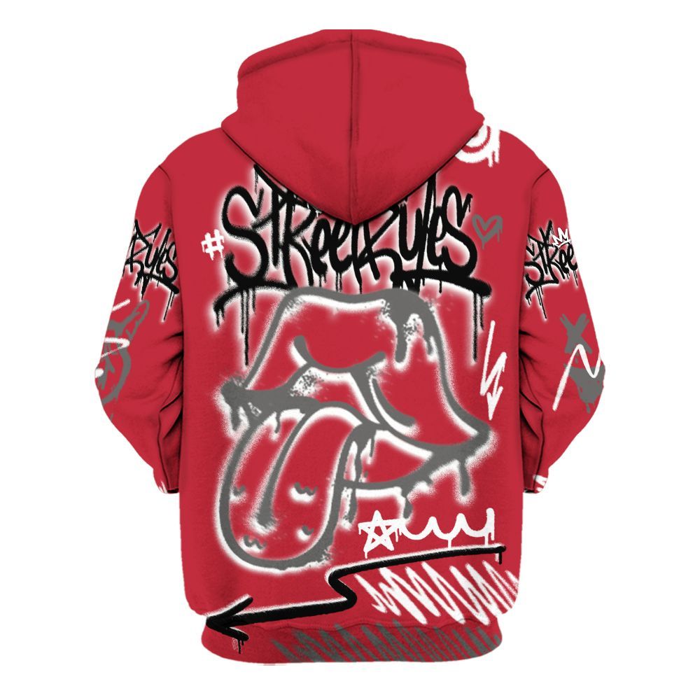 Hoodie To Match Red Flint 13s - Break Rules Streetwear All Over Print