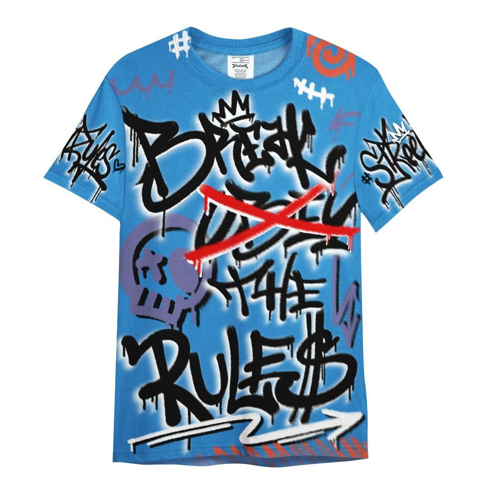 Shirt To Match Hi-Res Blue 700s - Break Rules Streetwear All Over Print