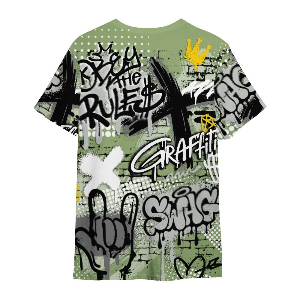 Shirt To Match Oil Green 4s - True It Real Graffiti Streetwear All Over Print