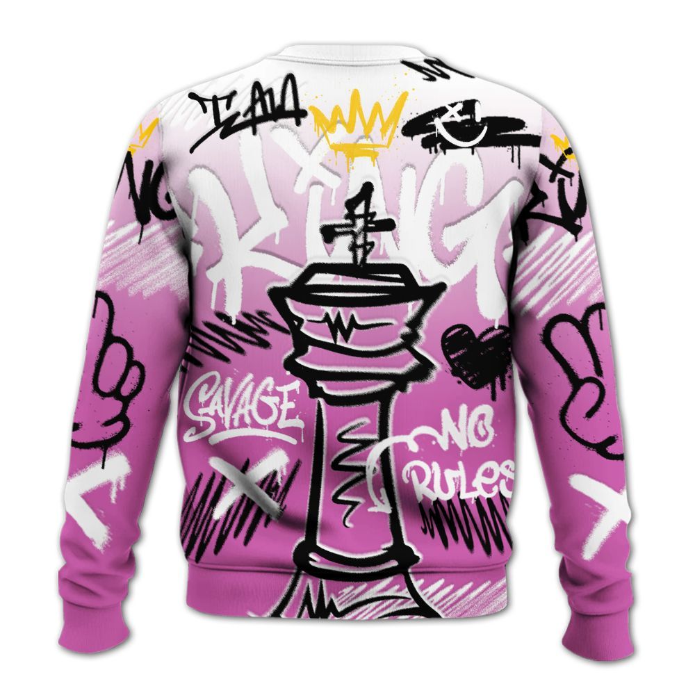 Sweatshirt To Match Hyper Violet 4s - Street King Chess Streetwear All Over Print