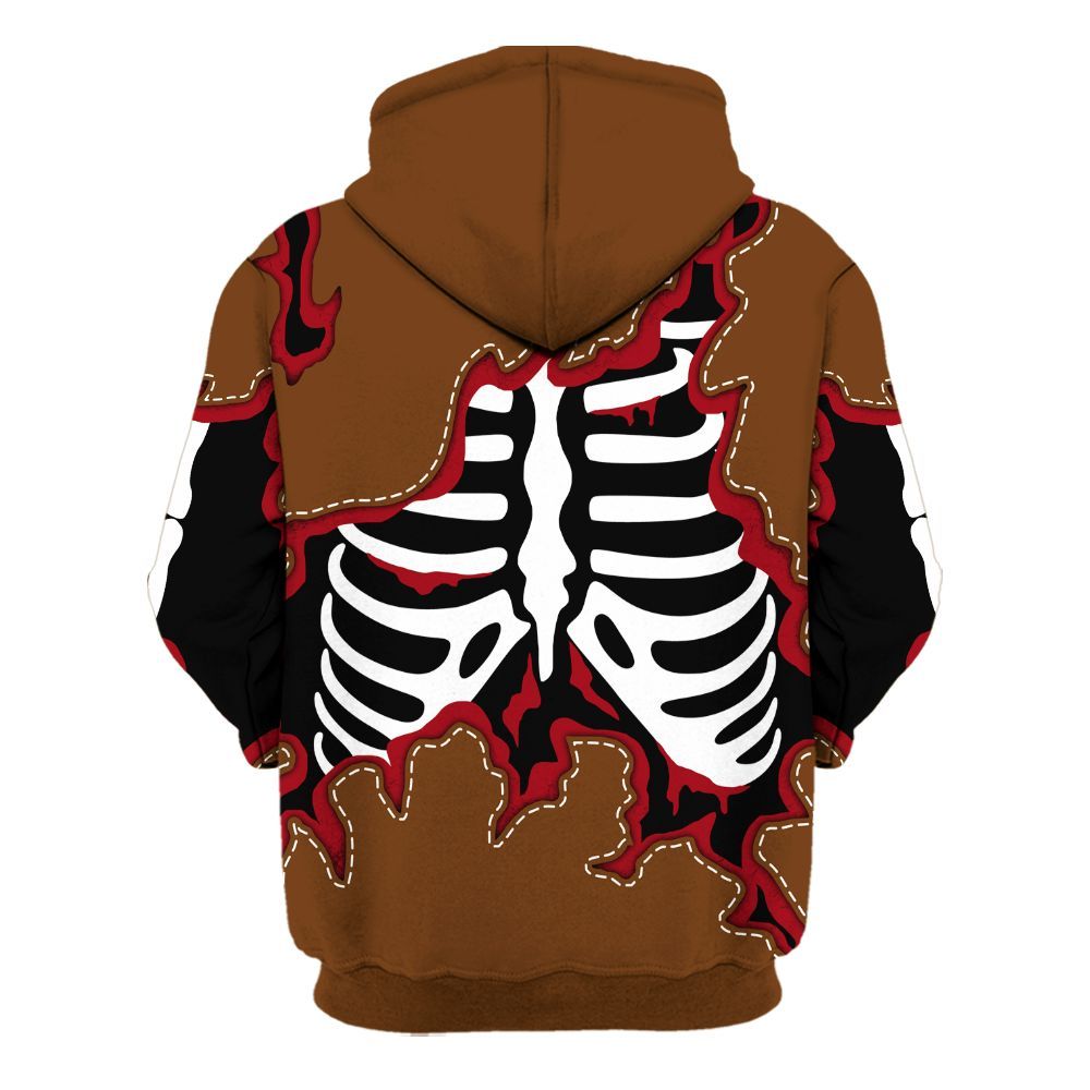 Hoodie To Match Archaeo Brown 5s - Skeleton Smiley Face All Over Print