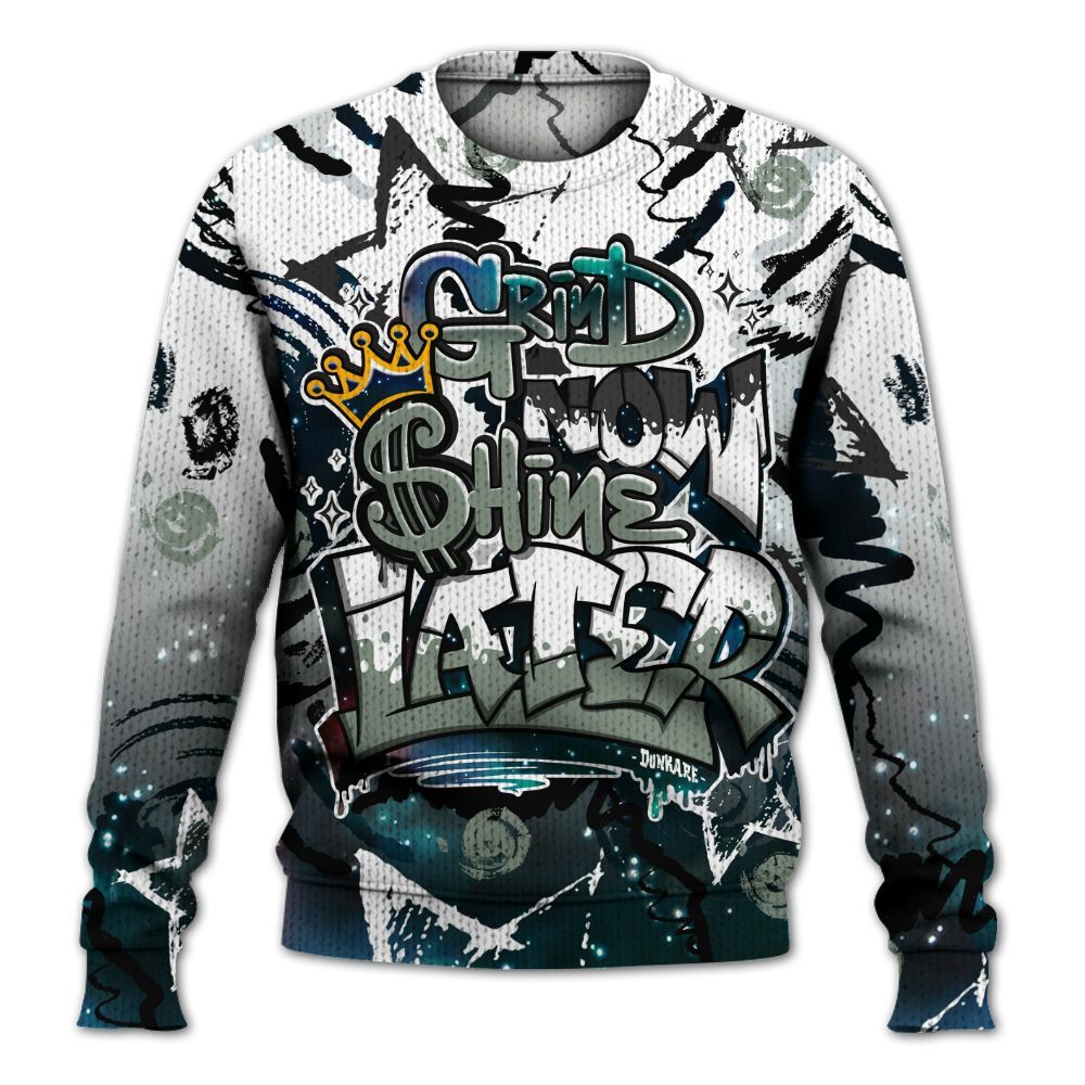 Knitted Sweater To Match Air Foamposite One Galaxy - Grind Shine Later Drip