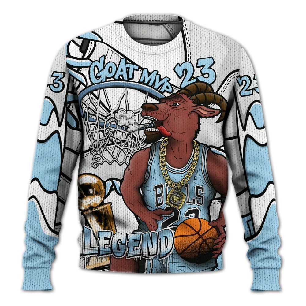Sweater To Match Legend Blue 11s - 23 Goat JD Graphic