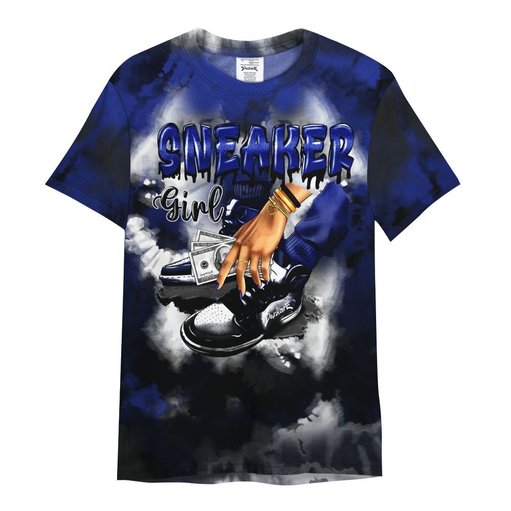 Shirt To Match Air Max Plus Black Racer Blue - SNEAKER Girl Money Drip Tie Dye All Over Print