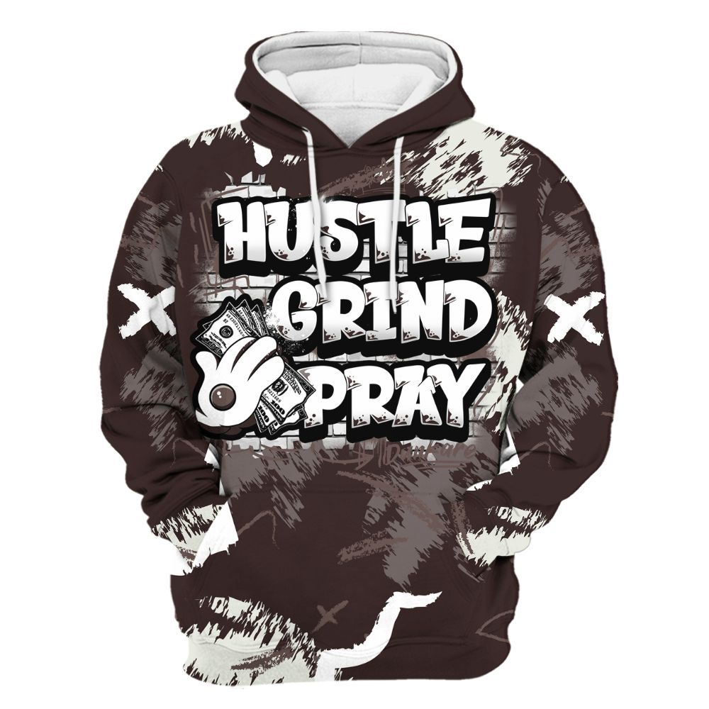 Hoodie To Match AMM Violet Ore 5s - Hustle Grind Pray All Over Print