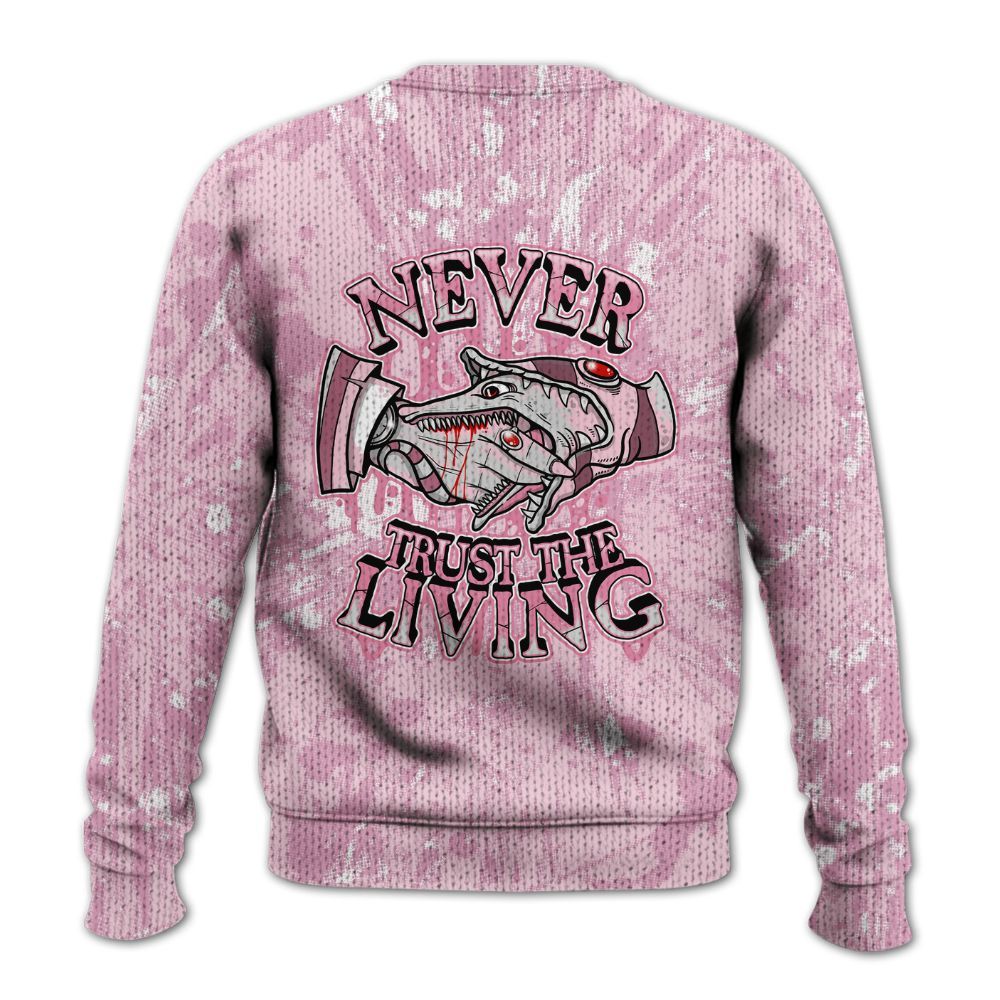 Knitted Sweater To Match Orchid 4s - Never Trusting Living Graphic Halloween