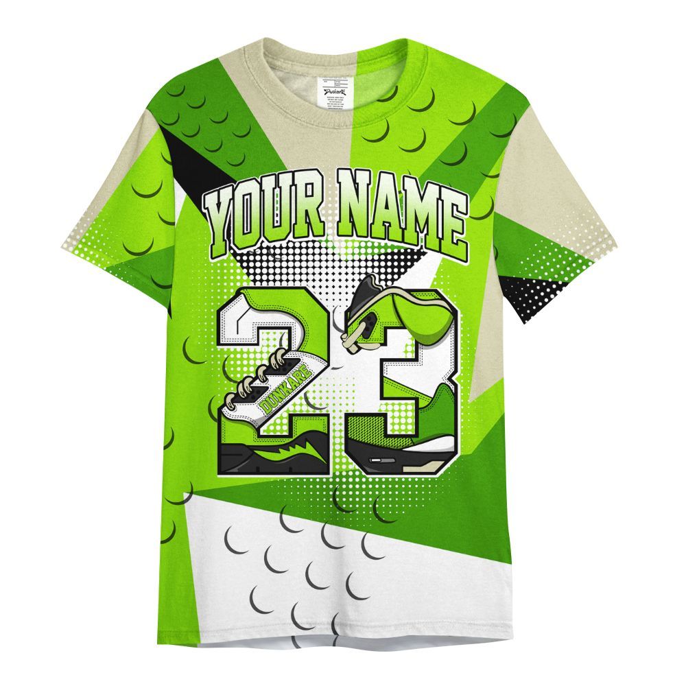 Shirt To Match Electric Green 6s - Poly Custom Name Number 23 5s All Over Print