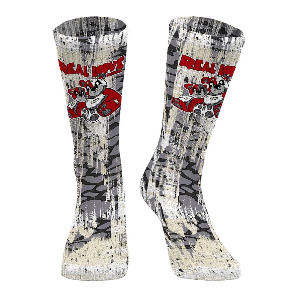 Sock To Match Cement Grey 3s - Sincere Fondness Bear Graphic Unisex