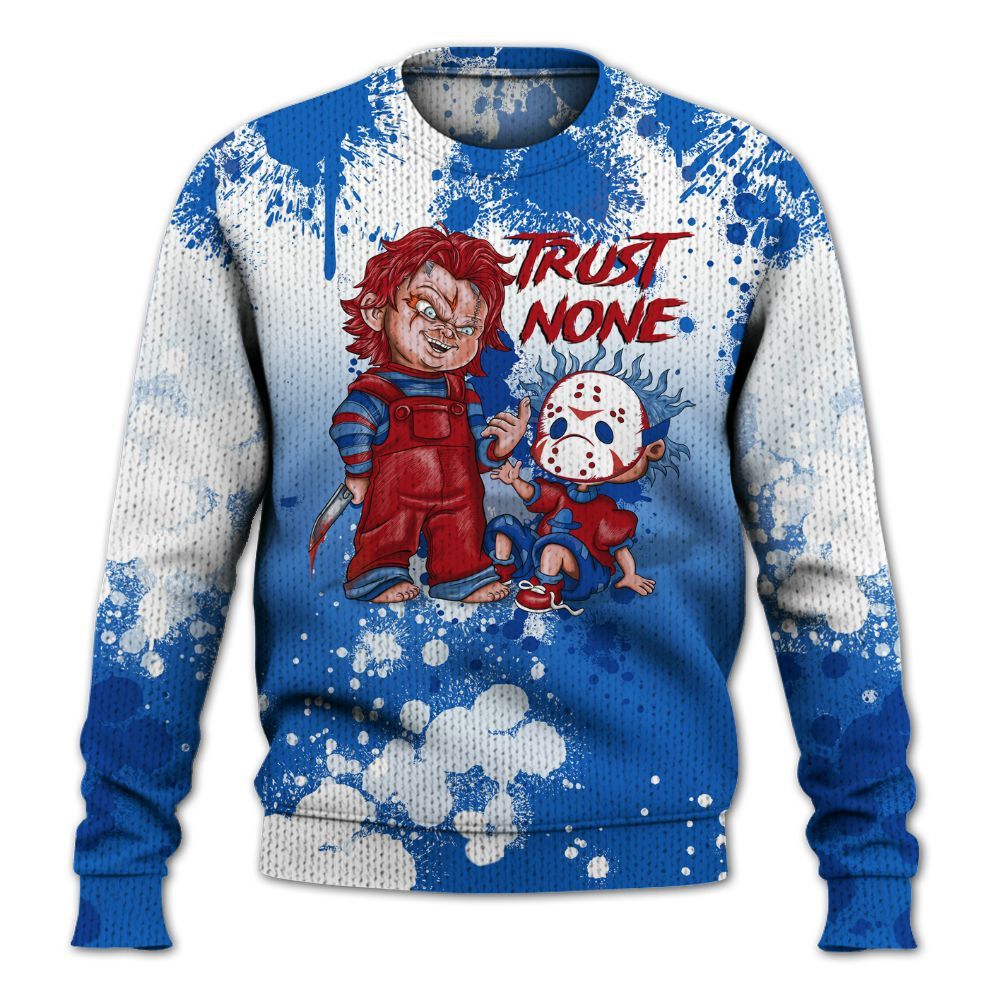 Knitted Sweater To Match Kobe 6 Game Royal - Trust No One Scary