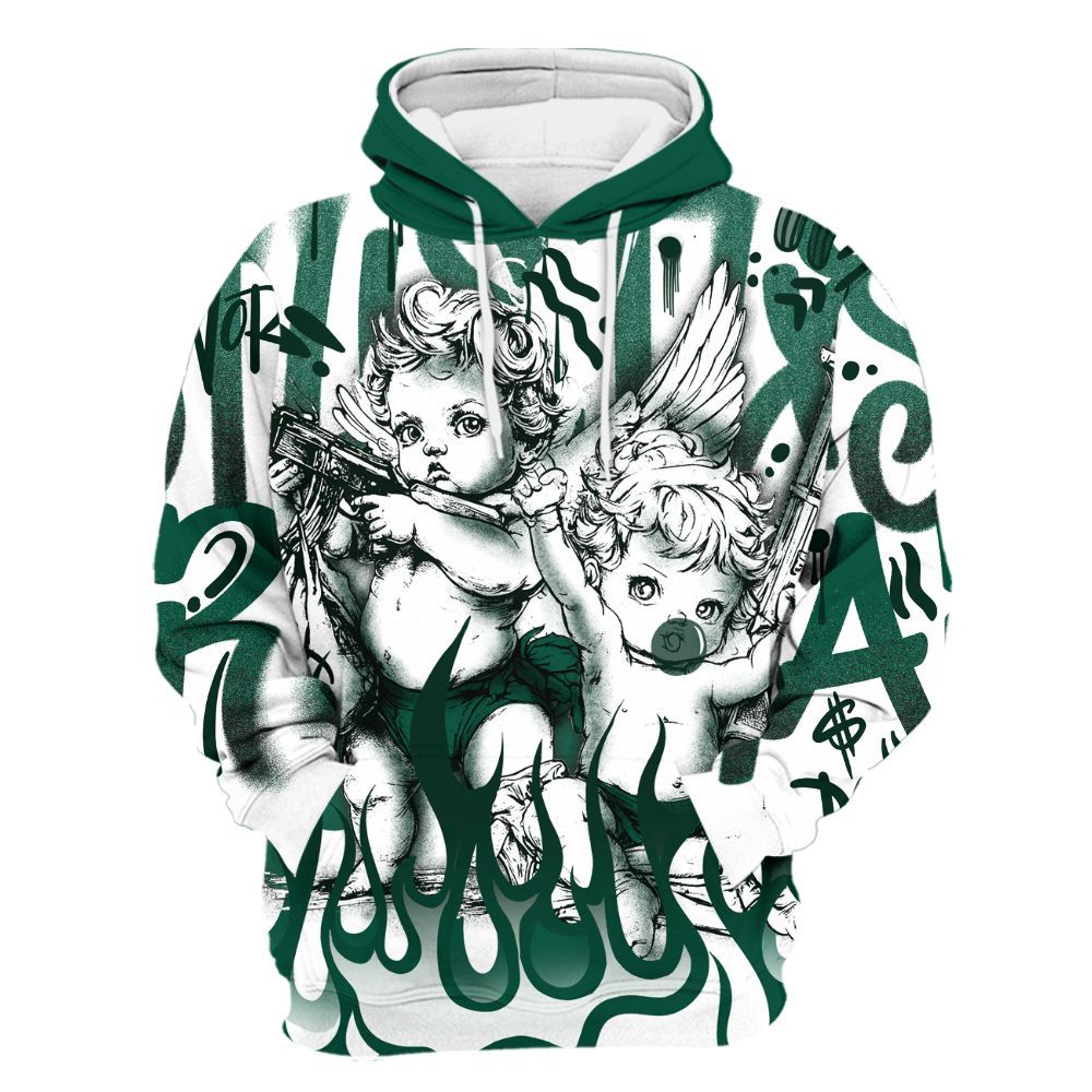 Hoodie To Match Oxidized Green 4s - Angel Hustle Hard All Over Print