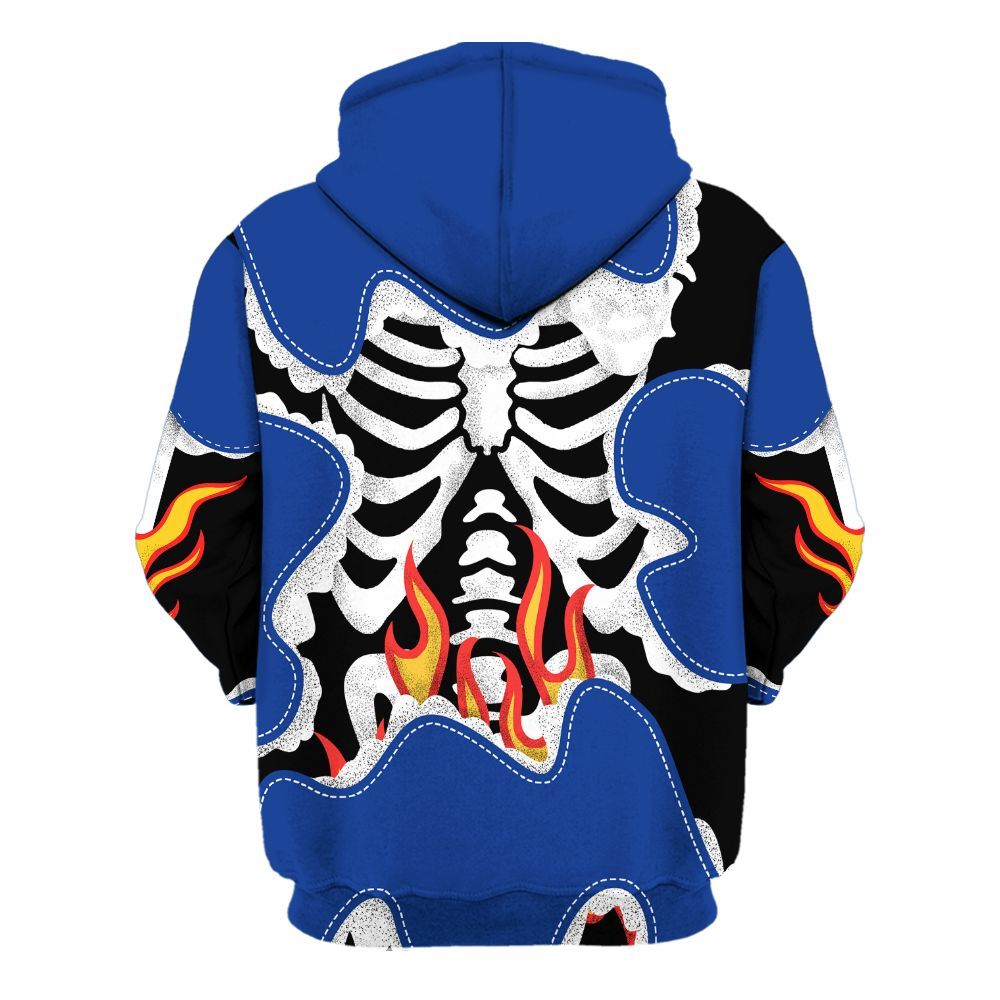 Hoodie To Match Air Foamposite One Royal - Skeleton Burning Heart Drip All Over Print