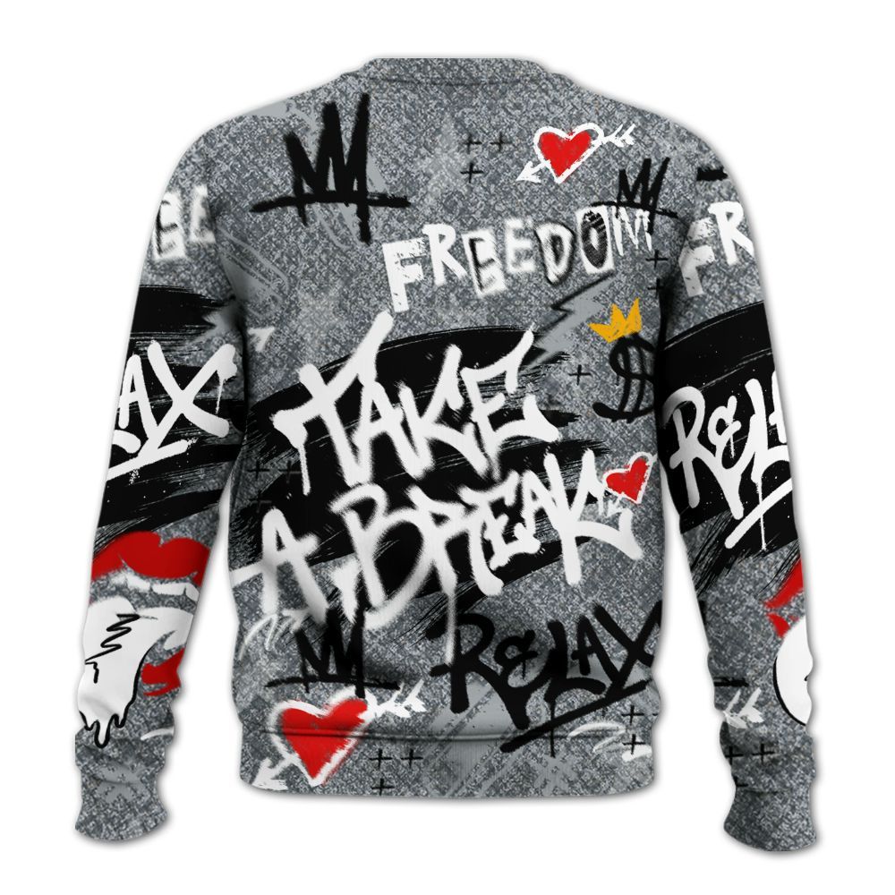 Sweatshirt To Match Low CNY Year Of The Snake 11s - Take Break Freedom Graffiti Streetwear All Over Print