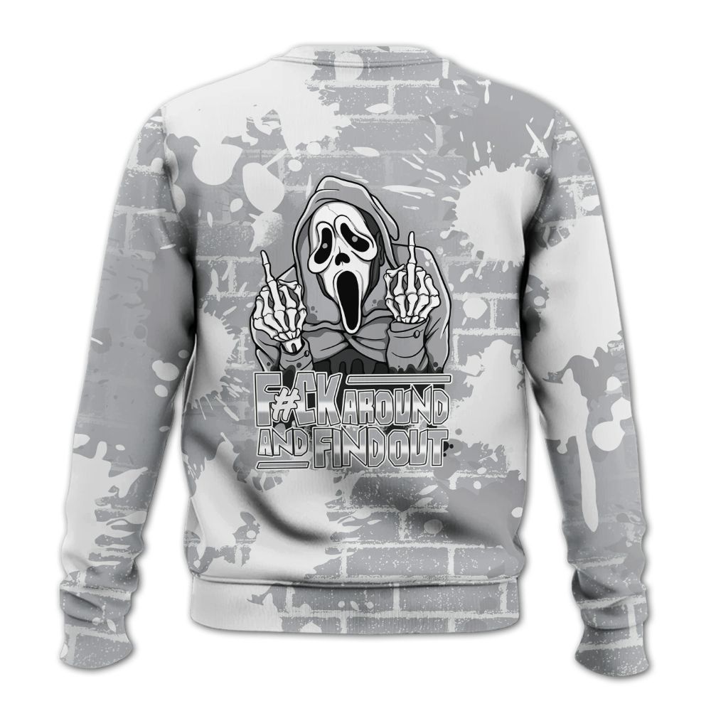 Sweatshirt To Match Low OG Wolf Grey 1s - F#CK And Find Out Graphic Halloween All Over Print