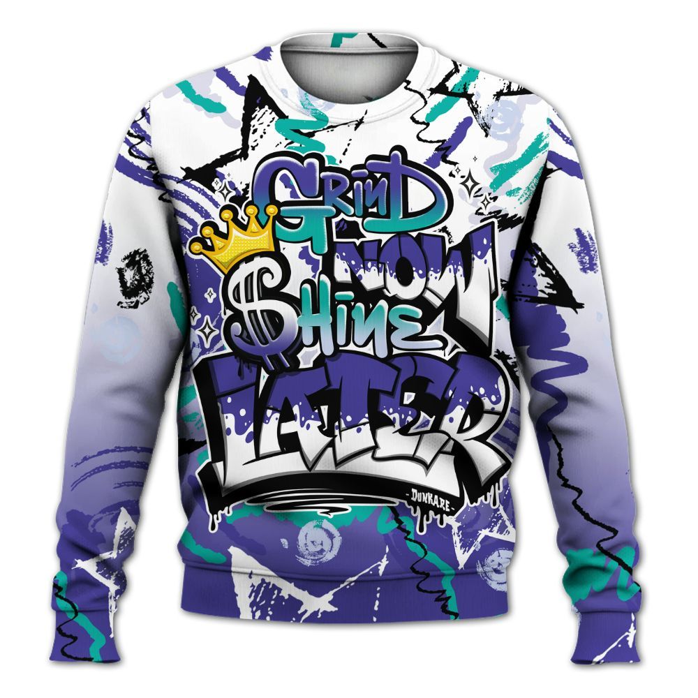 Sweatshirt To Match Retro Grape 5s - Grind Shine Later Drip All Over Print
