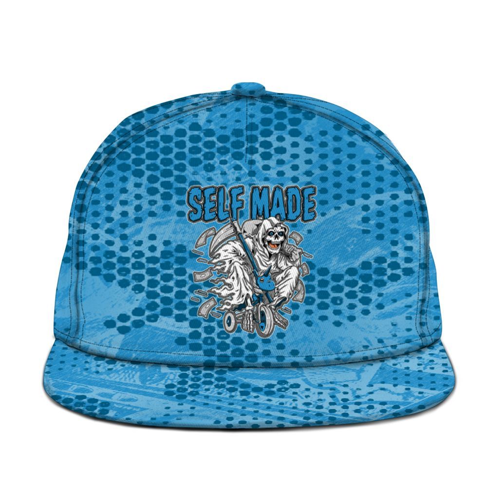 Snapback To Match Powder Blue 9s - Self Make Skeleton Banknotes Art Graphic