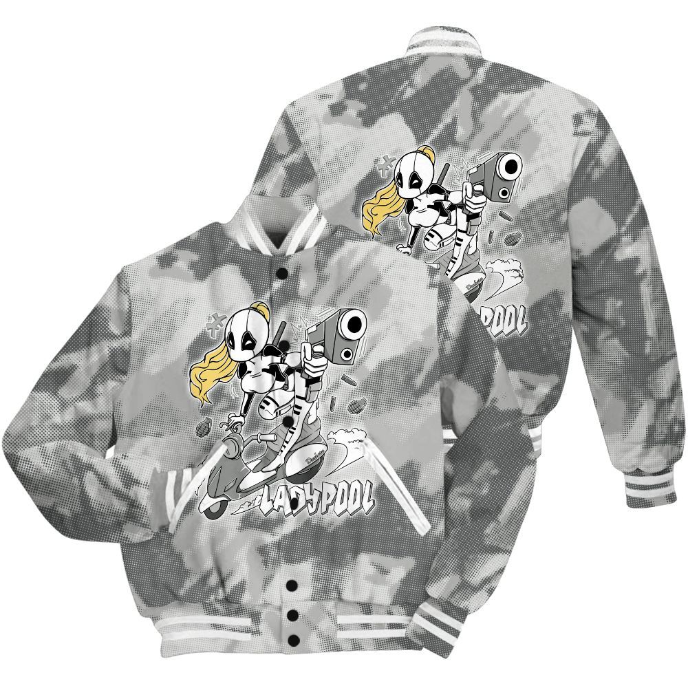 Varsity Jacket To Match Retro Wet Cement 4s Shirt - Lady Pool Cartoon Abstract Halftone All Over Print