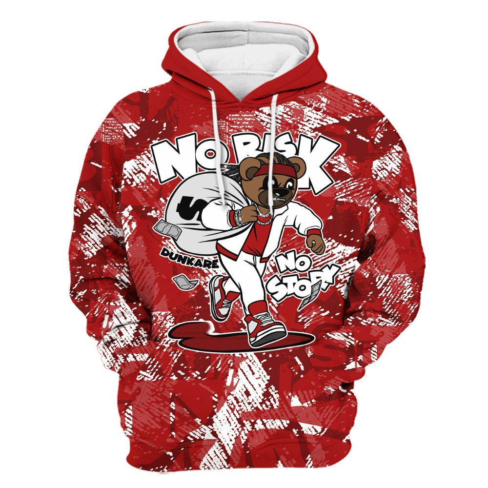 Hoodie To Match Red Taxi 12s - Certain Bear Abstract Graffiti All Over Print