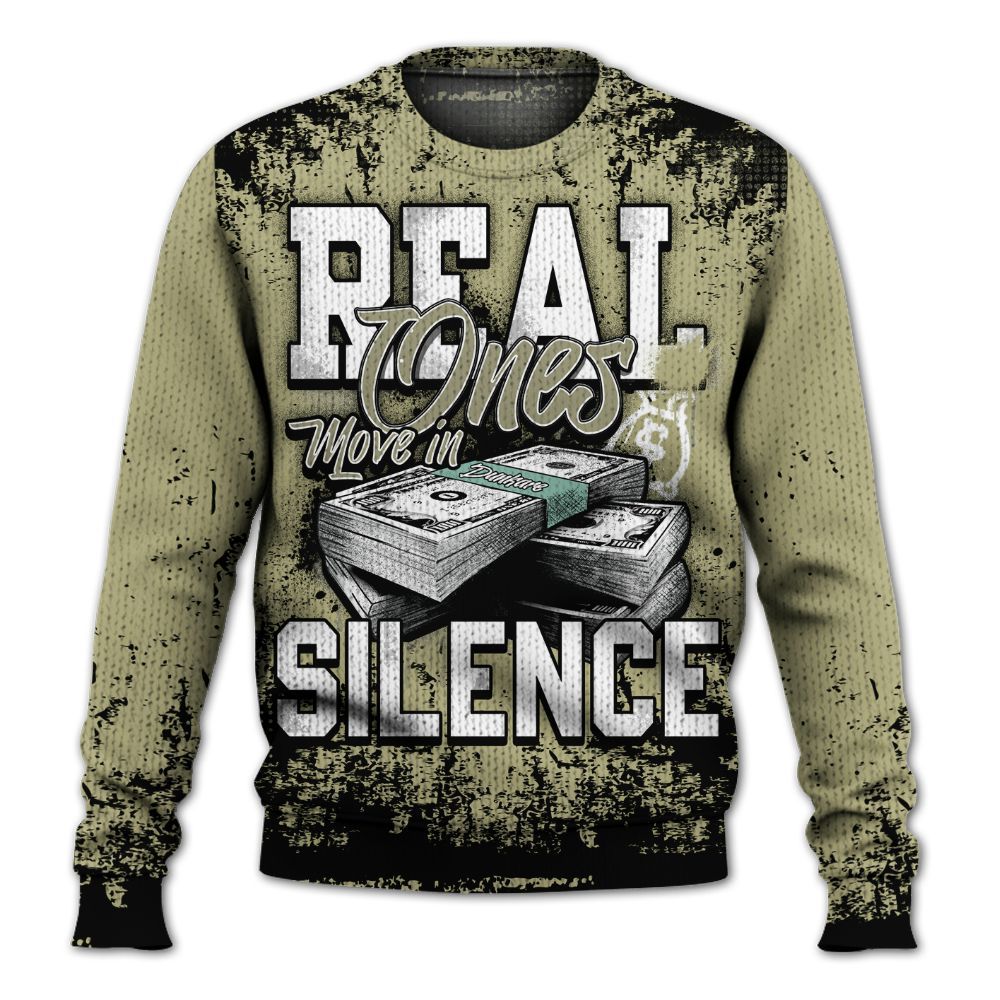 Knitted Sweater To Match Dunk Low Suede Olive Aura - Move In Silence Money Street Retro