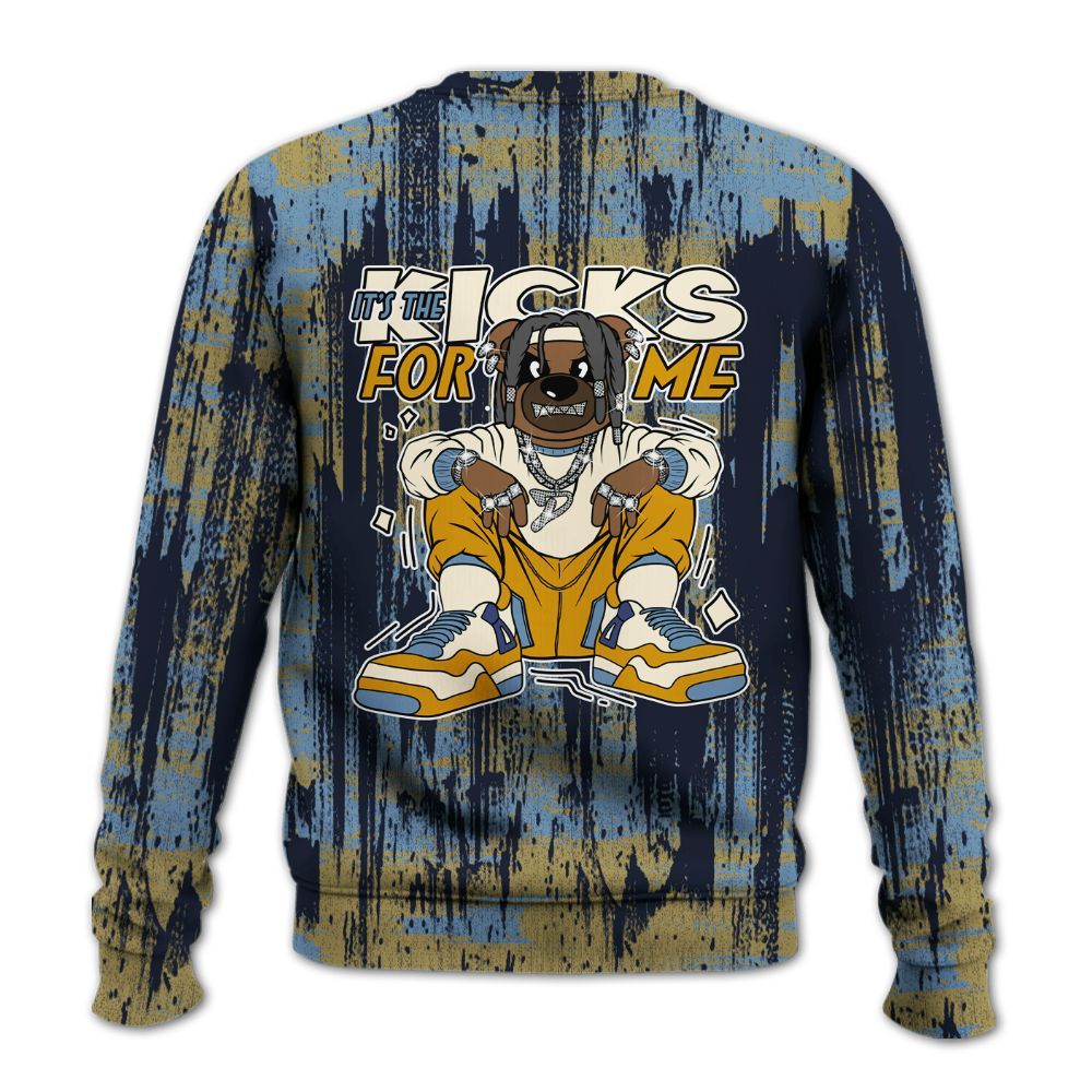 Sweatshirt To Match High OG First In Flight 1s - Sneakers Bear Glitch Art All Over Print