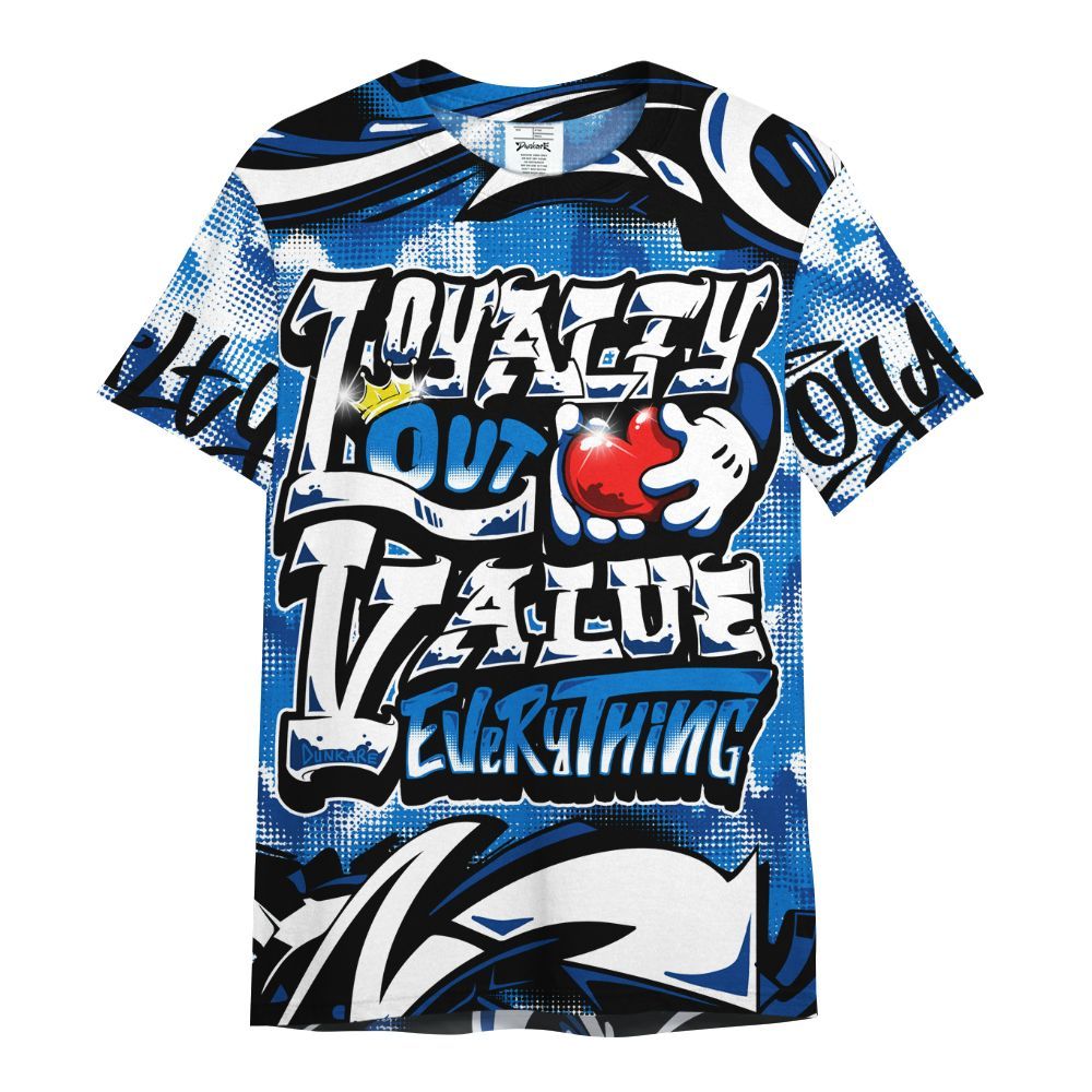 Shirt To Match Blueberry 12s - Loyalty Out Value Graffiti All Over Print