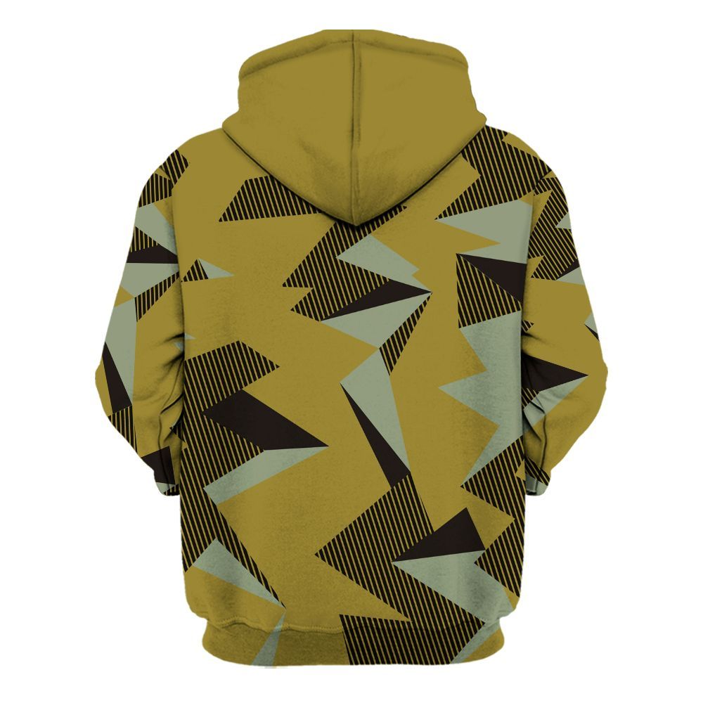 Hoodie To Match Air Flightposite Metallic Gold - Geometric Camouflage Pattern All Over Print
