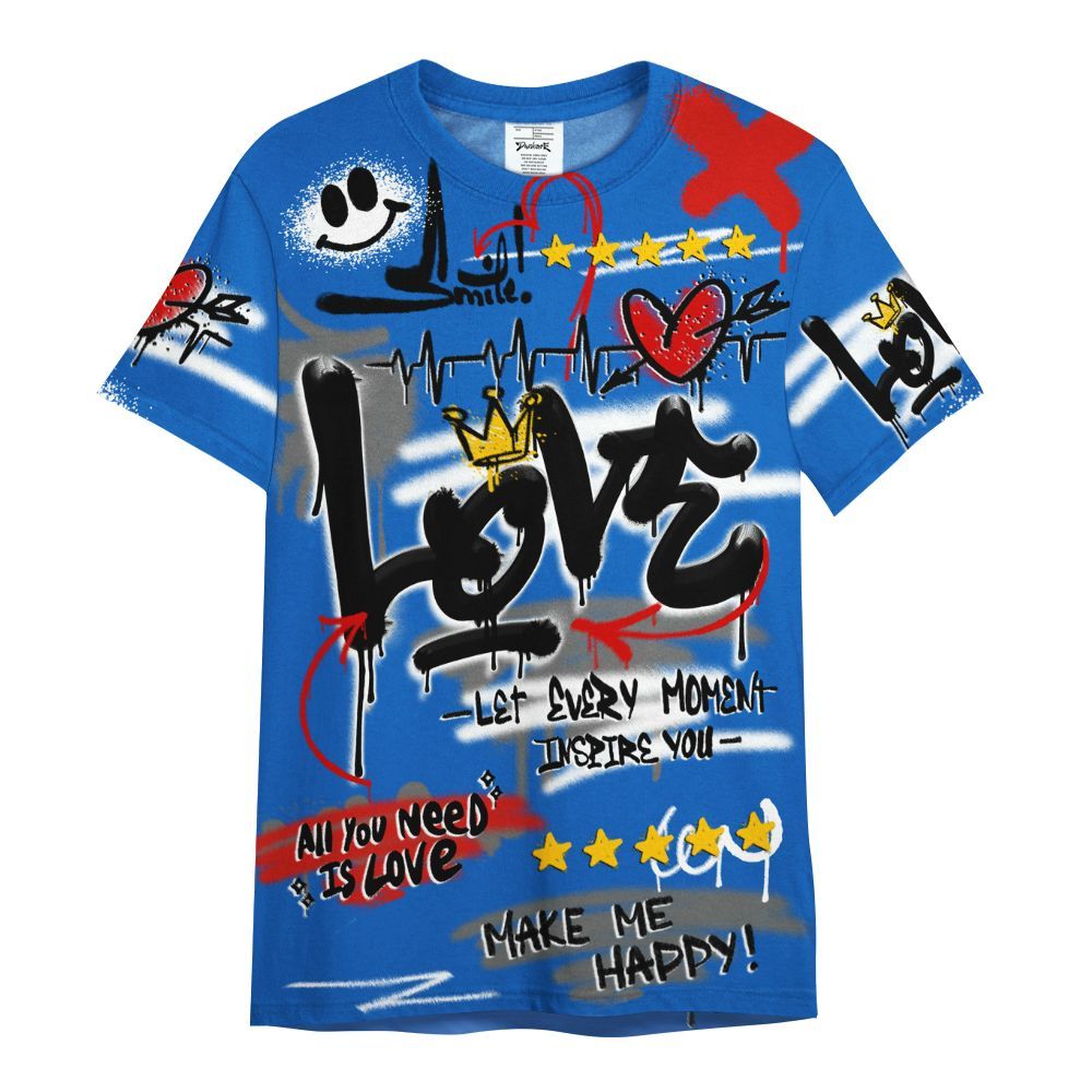 Shirt To Match Kobe 6 Game Royal - Happy Love Beats Graffiti Streetwear All Over Print