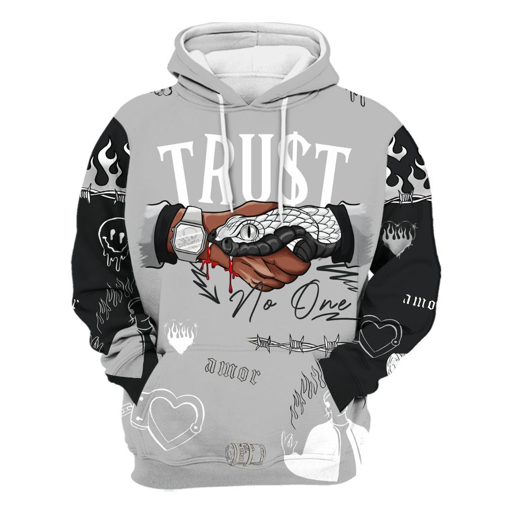 Hoodie To Match Low 85 Metallic Black 1s - Snake Trust No One All Over Print