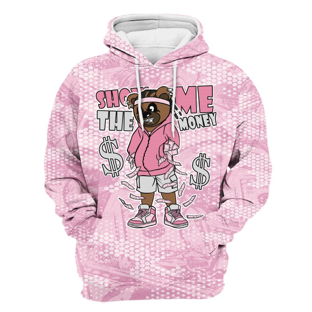 Hoodie To Match Orchid 4s - Show Me Bear Banknotes Art All Over Print