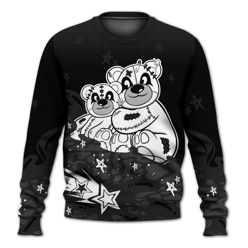 Sweatshirt To Match Black Cat 3s - Sincere Fondness Bear Stars All Over Print