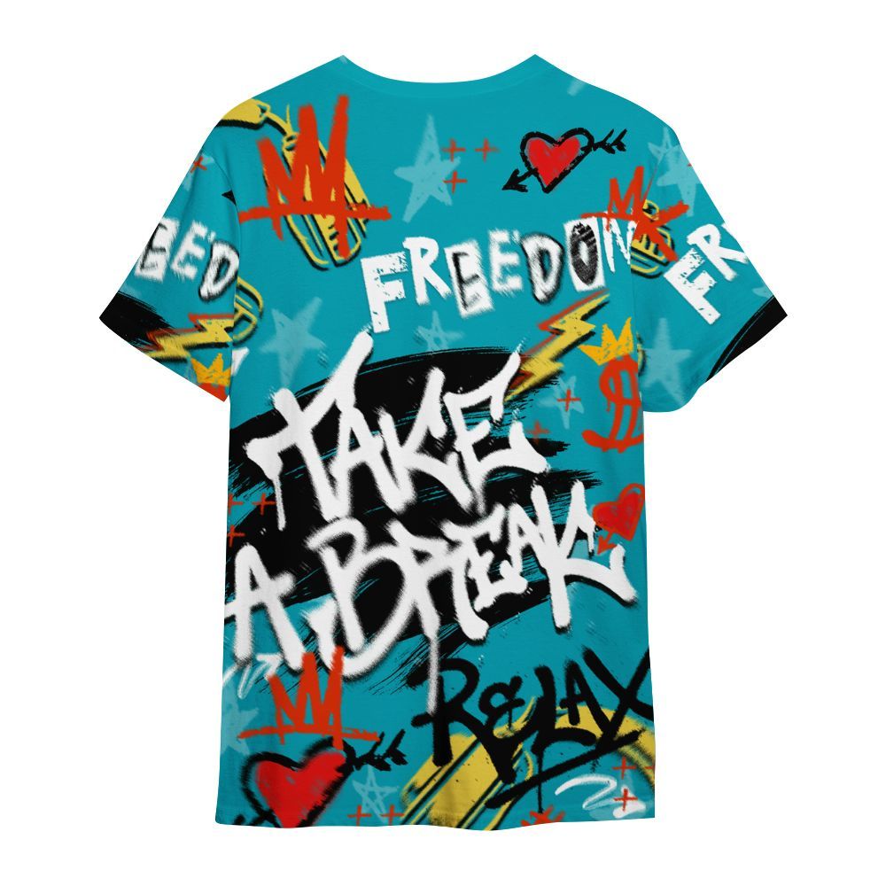 Shirt To Match Dunk Low KD 17 N7 - Take Break Freedom Graffiti Streetwear All Over Print