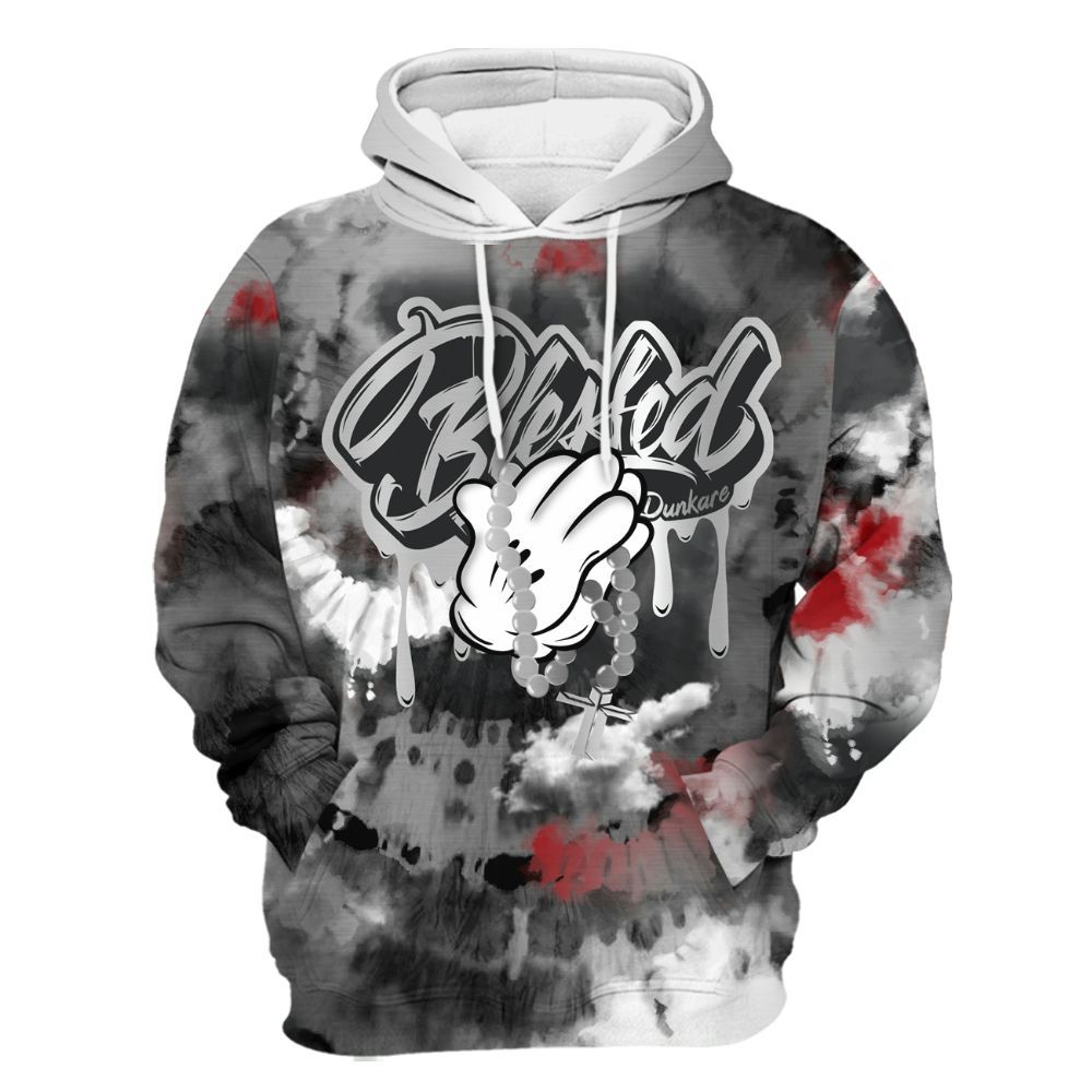 Hoodie To Match Metallic Silver 14s - God Blessed Tie Dye All Over Print