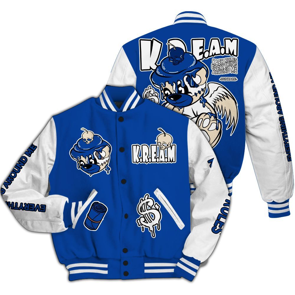 Varsity Jacket To Match Low Game Royal 1s - Loot Bear All Over Print