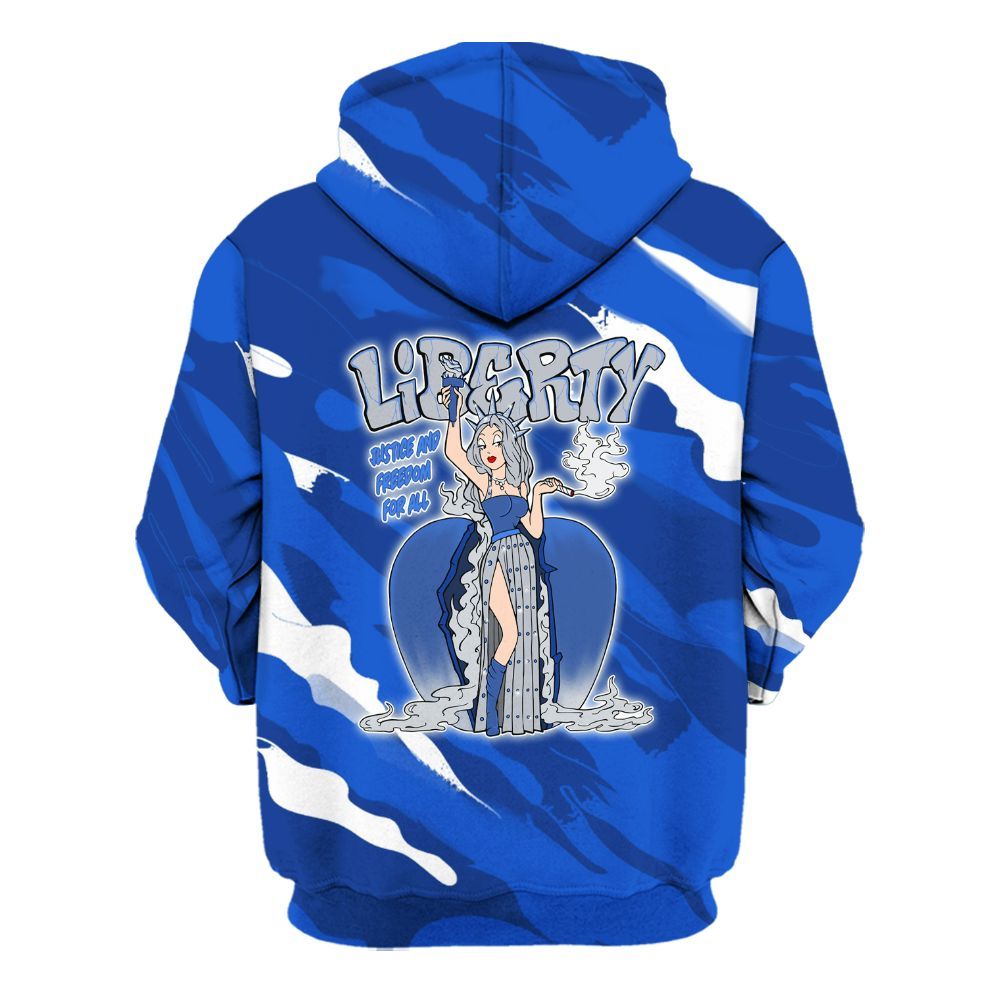 Hoodie To Match Air Foamposite One Royal - Midwest Cartoon Colored All Over Print