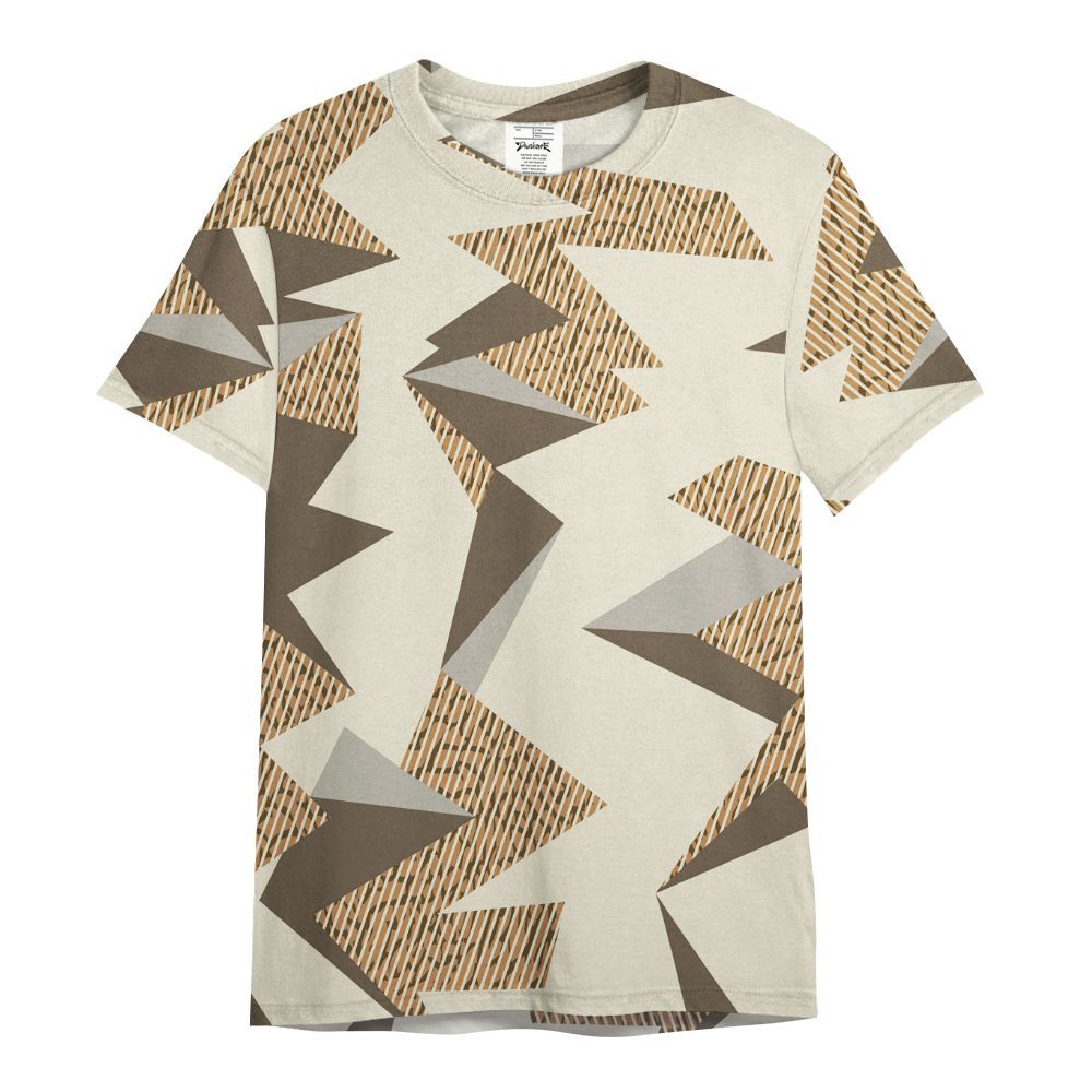 Shirt To Match Orewood Brown 3s - Geometric Camouflage Pattern All Over Print