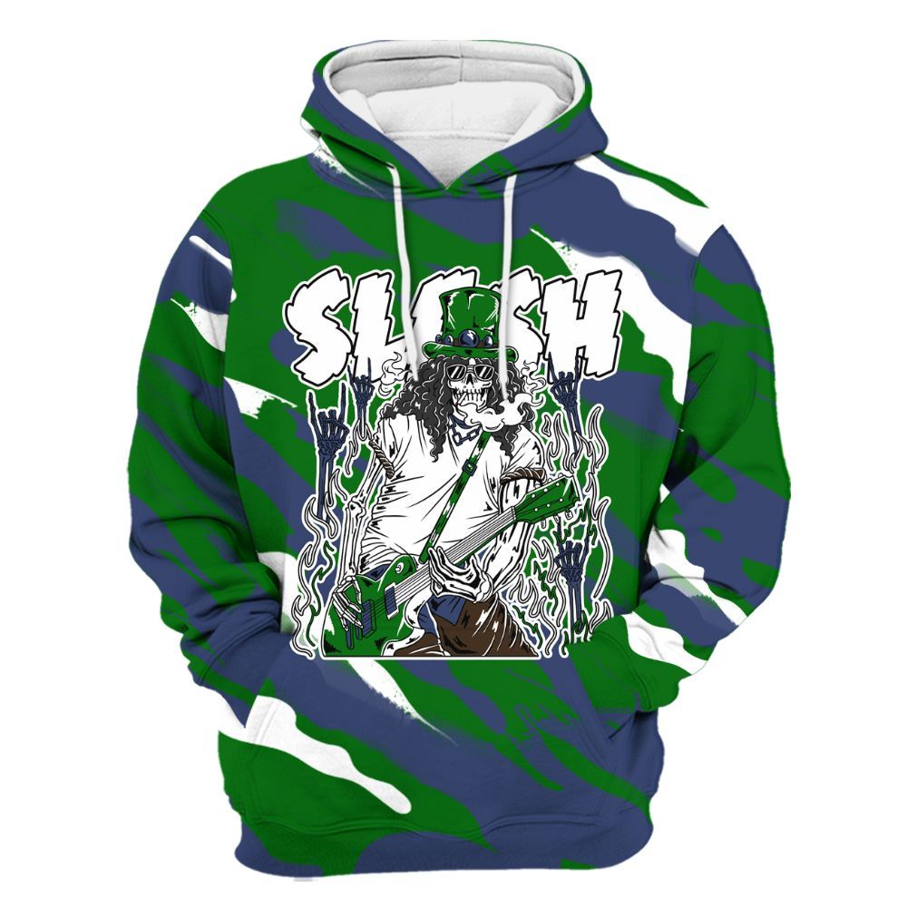 Hoodie To Match Midnight Navy 13s - Slash Skeleton Colored All Over Print