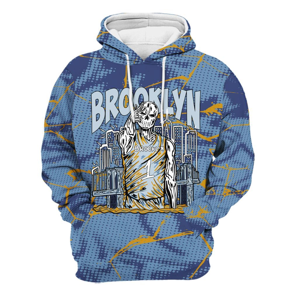 Hoodie To Match High OG First In Flight 1s - Brooklyn's Skeleton Crack All Over Print