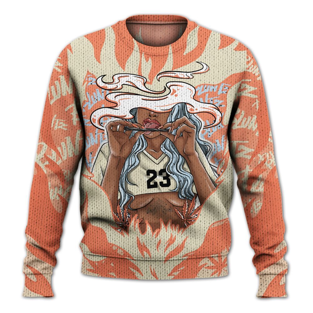 Knitted Sweater To Match DJ Khaled Crimson Bliss 5s - Bluntz Burnz Graphics